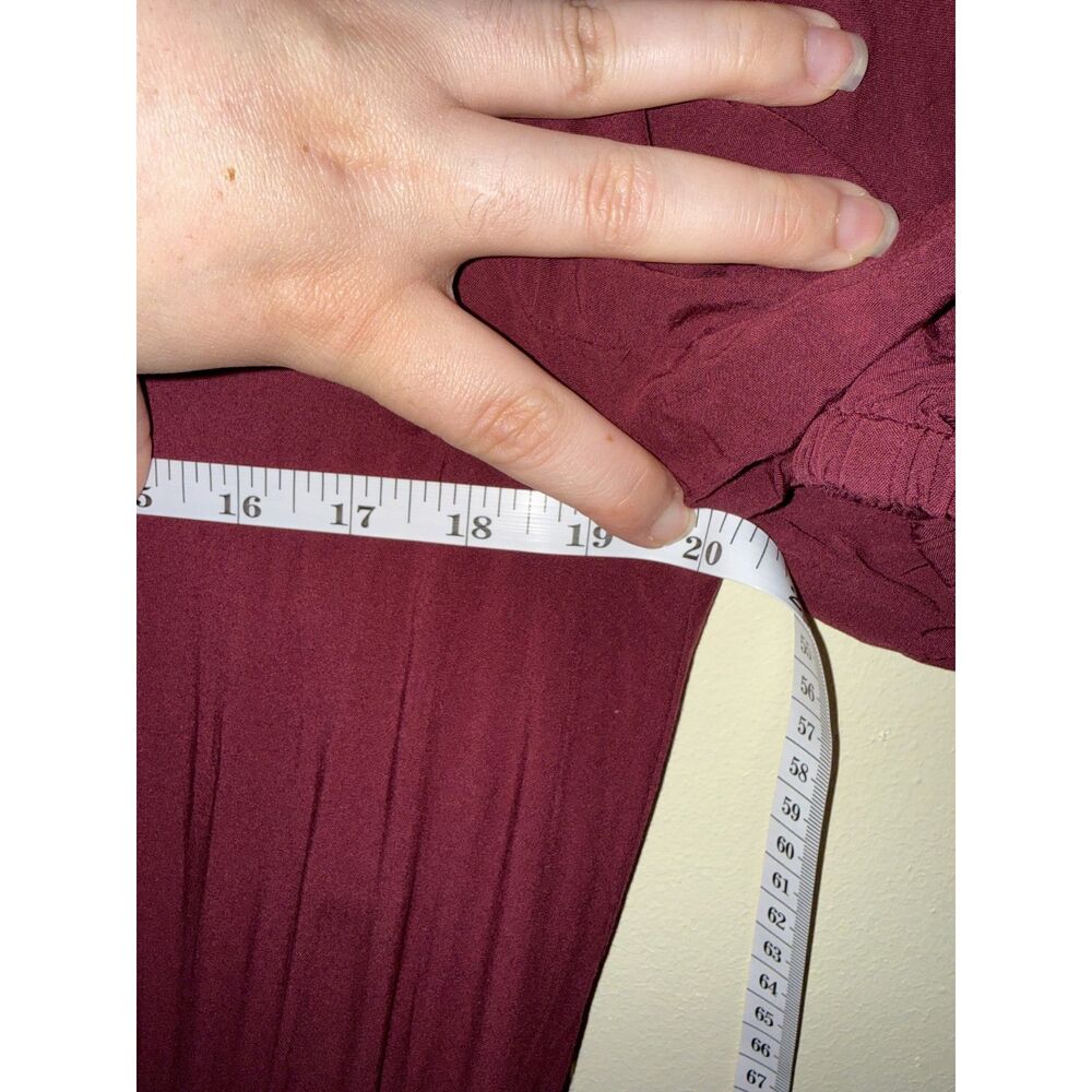 Old Navy Burgundy Short Sleeve Open Wrap Back Jumpsuit with Pockets - Size M - Picture 10 of 12